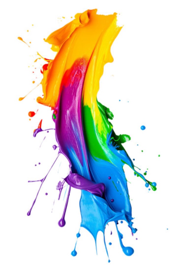 Decorative multicolour paint splash